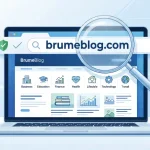 BrumeBlog.com website showing its topics and domain verification