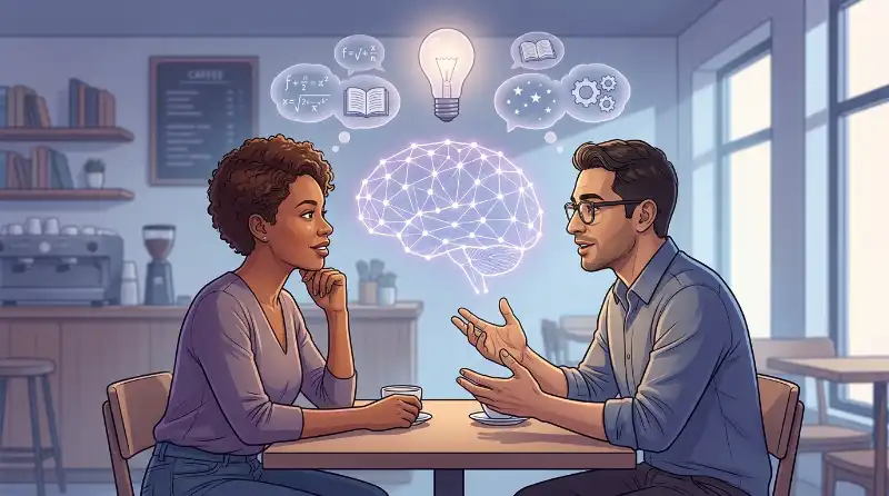 Two people having an intelligent conversation representing sapiosexual attraction